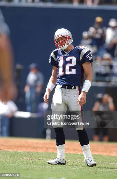 New England Patriots Tom Brady during a game against the San Diego Chargers at the Qualcomm Stadium Sunday September 29 in San Diego, CA.