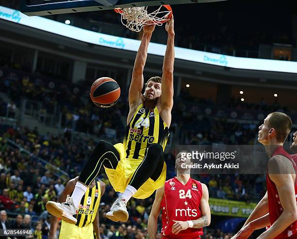 Jan Vesely, #24 of Fenerbahce Istanbul in action during the 2016/2017 Turkish Airlines EuroLeague Regular Season Round 11 game between Fenerbahce...
