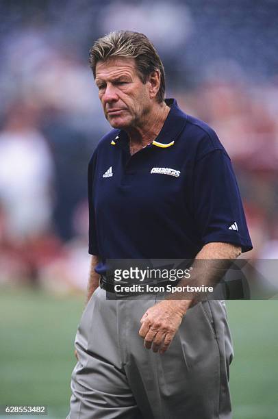 San Diego Chargers Offensive Line Coach Joe Bugel during a National Football League game against the Washington Redskins at Qualcomm Stadium in San...