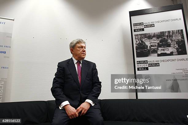 Russian politician and Economist Grigori Jawlinski arrives at the Mauermuseum am Checkpoint Charlie before his speech during the event organized by...