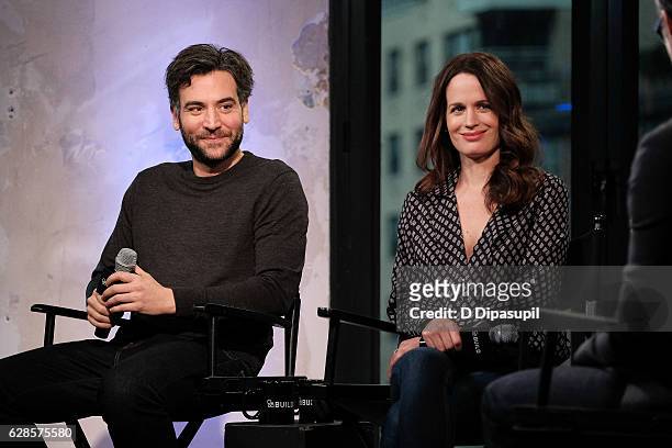 Josh Radnor and Elizabeth Reaser attend the Build Series to discuss "The Babylon Line" at AOL HQ on December 8, 2016 in New York City.