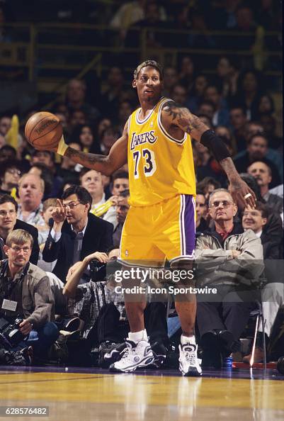 Rodman Lakers Rockets Dennis Rodman of the Los Angeles Lakers during a National Basketball ...