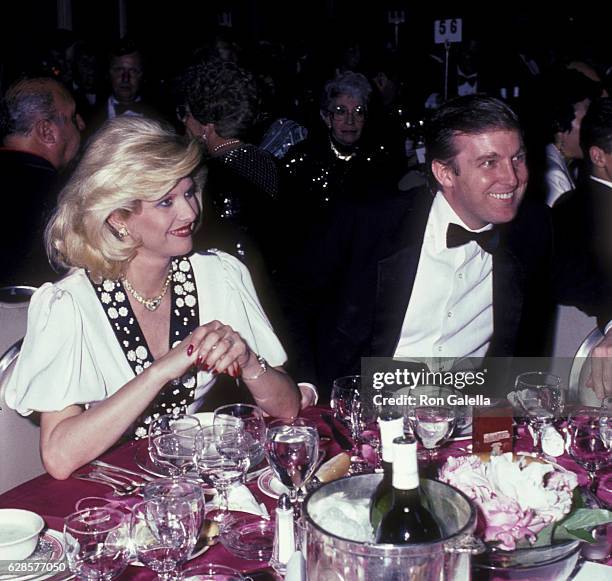 Donald Trump and Ivana Trump attend 38th Annual Horatio Alger Awards Dinner on May 10, 1985 at the Waldorf Hotel in New York City.