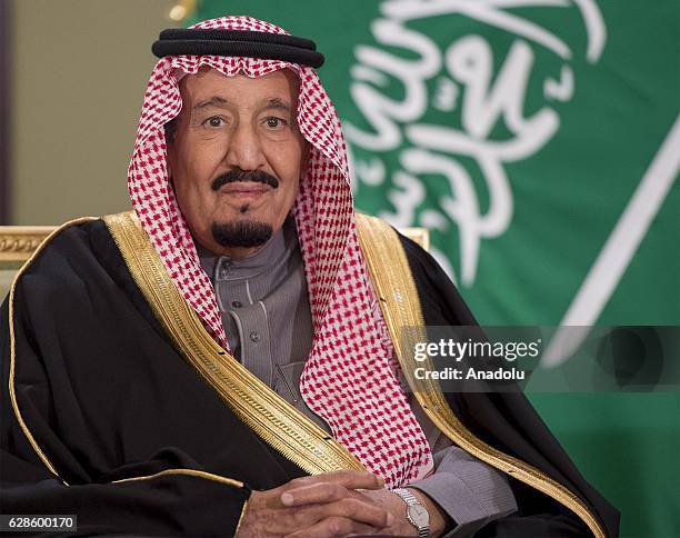 King of Saudi Arabia, Salman bin Abdulaziz Al Saud meets with Emir of Kuwait, Sheikh Sabah IV Ahmad Al-Jaber Al-Sabah in Kuwait City, Kuwait on...