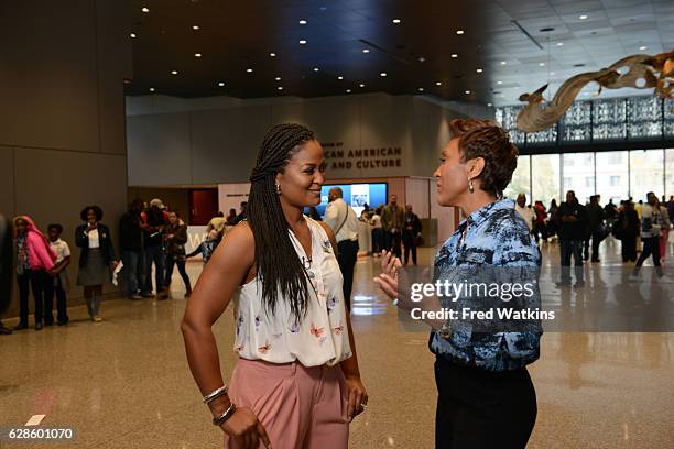 Robin Roberts tours the recently dedicated Smithsonian National Museum of African American History & Culture with Laila Ali, daughter of the late...