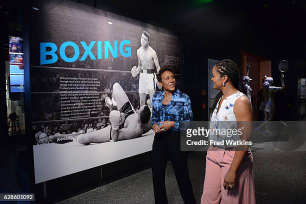 Robin Roberts tours the recently dedicated Smithsonian National Museum of African American History & Culture with Laila Ali, daughter of the late...