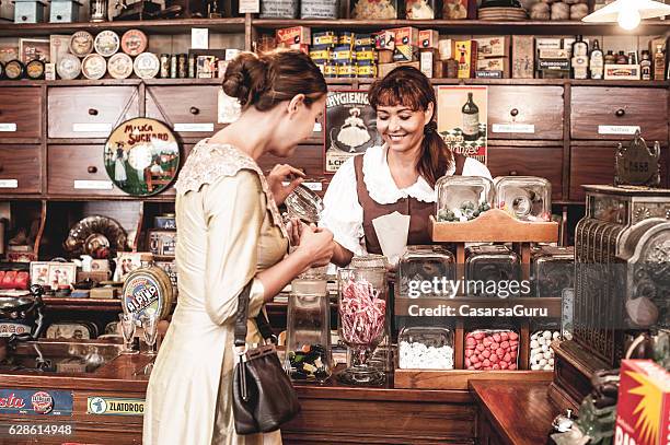 vintage shop - old fashioned candy stock pictures, royalty-free photos & images