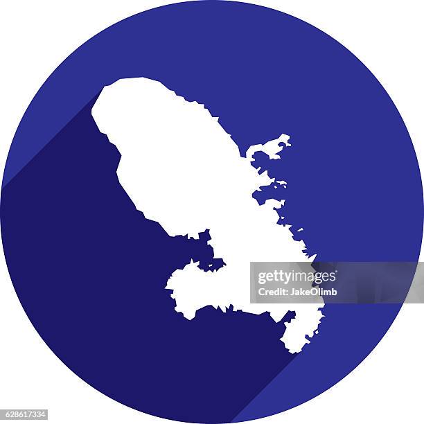 martinique icon silhouette - martinique stock illustrations