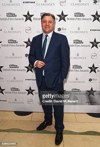 Ed Balls arrives at The London Evening Standard British Film Awards at Claridge's Hotel on December 8, 2016 in London, England.
