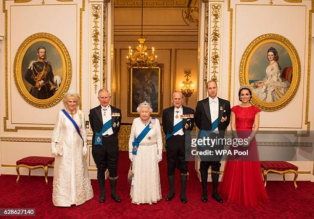 Camilla, Duchess of Cornwall, Prince Charles, Prince of Wales, Queen Elizabeth II, Prince Philip, Duke of Edinburgh, Prince William, Duke of...