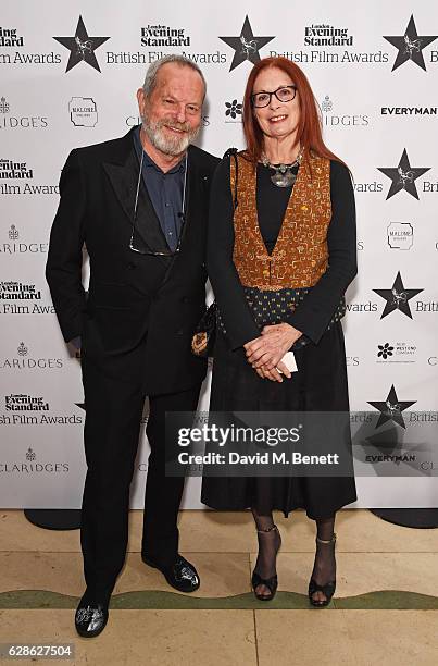 Terry Gilliam and Maggie Weston arrive at The London Evening Standard British Film Awards at Claridge's Hotel on December 8, 2016 in London, England.