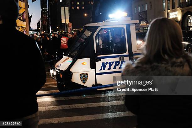 Police keep a heavy presence outside of Trump Tower on December 8, 2016 in New York City. New York City Mayor Bill de Blasio has requested $35...
