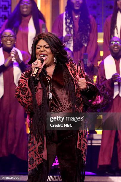 Episode 0587 -- Pictured: Musical guest Kim Burrell performs on December 08, 2016 --