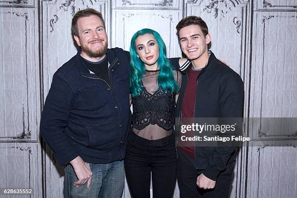 Clay Liford, Hannah Marks and Michael Johnston attend Build Presents at AOL HQ on December 8, 2016 in New York City.