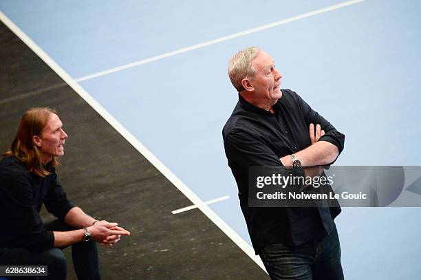 Adjoint coach PSG Staffan Olsson and Zvonimir Serdarusic coach of PSG during the Lidl Star Ligue between Paris Saint Germain and Saint Raphael at...