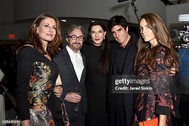 Marina Killery, David Orentreich, Marina Abramovic, David Copperfield and Chloe Gosselin at MARINA 70 at Solomon R. Guggenheim Museum on December 8,...