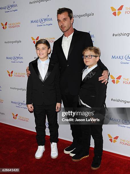 Kingston Rossdale, Gavin Rossdale and Zuma Rossdale attend the 4th annual Wishing Well winter gala at Hollywood Palladium on December 7, 2016 in Los...