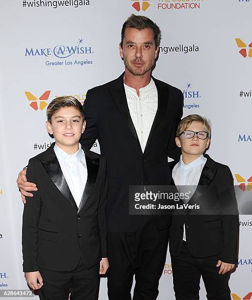 Kingston Rossdale, Gavin Rossdale and Zuma Rossdale attend the 4th annual Wishing Well winter gala at Hollywood Palladium on December 7, 2016 in Los...