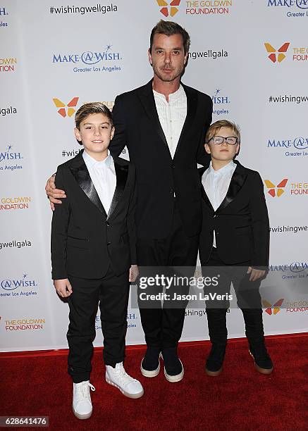 Kingston Rossdale, Gavin Rossdale and Zuma Rossdale attend the 4th annual Wishing Well winter gala at Hollywood Palladium on December 7, 2016 in Los...