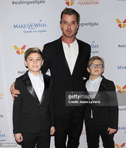 Kingston Rossdale, Gavin Rossdale and Zuma Rossdale attend the 4th annual Wishing Well winter gala at Hollywood Palladium on December 7, 2016 in Los...