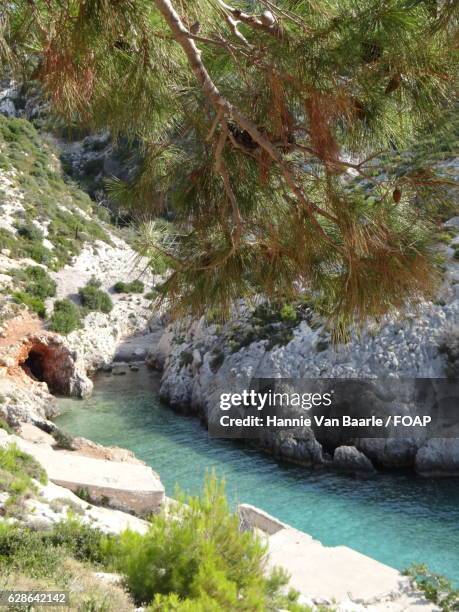 porto limnionas on zakynthos - hannie van baarle stock pictures, royalty-free photos & images