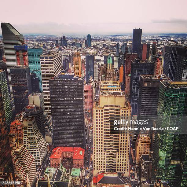 view of new york city - hannie van baarle photos et images de collection