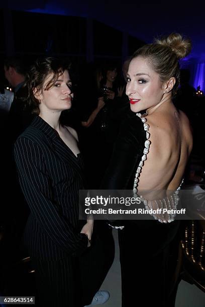 Singer of 'Christine and the Queens' Eloise Letissier and actress Marilou Berry, both dressed in Jean-Paul Gaultier, attend the Annual Charity Dinner...