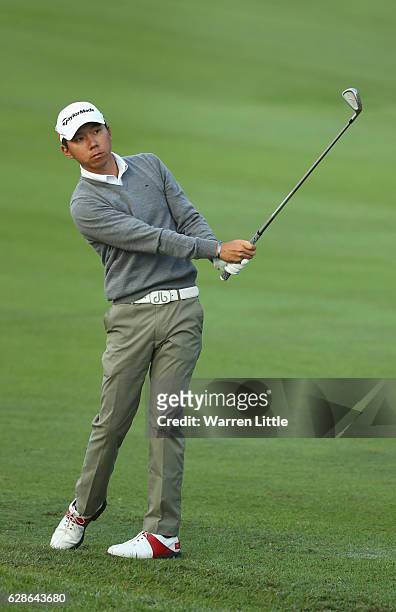 Amateur, Terrence Ng of Hong Kong in action during the second round of the USB Hong Kong Open at The Hong Kong Golf Club on December 9, 2016 in Hong...