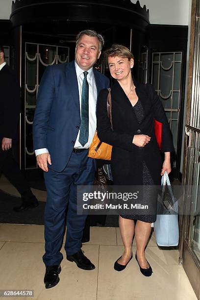 Ed Balls and Yvette Cooper attend the London Evening Standard British Film Awards on December 8, 2016 in London, England.