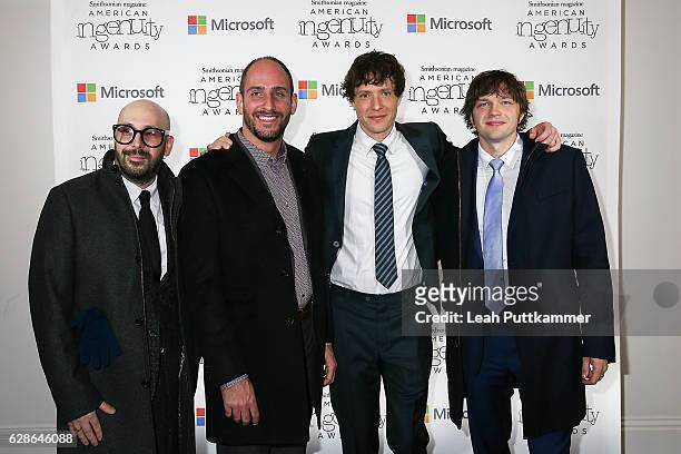 Go band members Tim Nordwind, Dan Konopka, Damian Kulash, and Andy Ross attend the 2016 American Ingenuity Awards at National Portrait Gallery on...