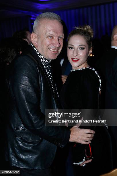 Stylist Jean-Paul Gaultier and actress Marilou Berry, dressed in Jean-Paul Gaultier, attend the Annual Charity Dinner hosted by the AEM Association...