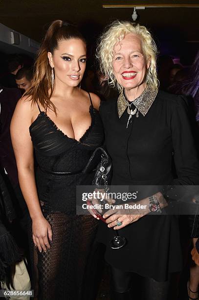 Model Ashley Graham and photographer Ellen von Unwerth attend the VH1 America's Next Top Model premiere party at Vandal on December 8, 2016 in New...