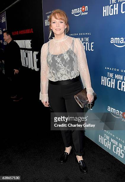 Actress Chelah Horsdal attends the Amazon Red Carpet Season Two Premiere Screening of Emmy Award Winning Original Drama Series 'The Man in the High...