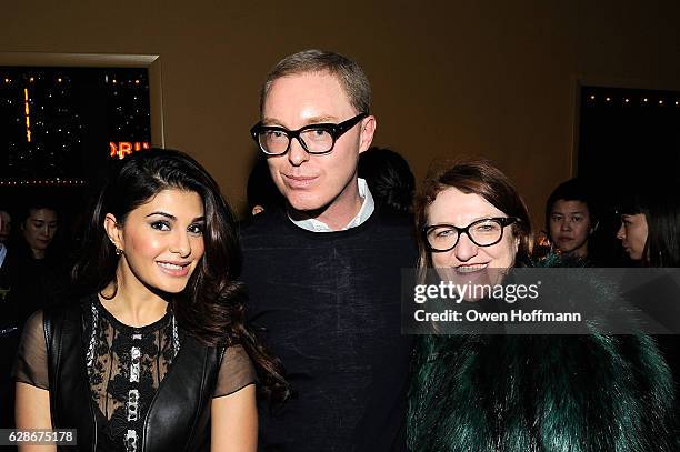 Jacqueline Fernandez, Stuart Vevers, and Glenda Bailey attend the Coach 75th Anniversary Party on December 8, 2016 in New York City.