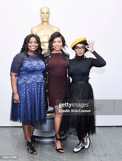 Octavia Spencer, Taraji P. Henson, and Janelle Monae attend an official academy screening of HIDDEN FIGURES hosted by the The Academy of Motion...