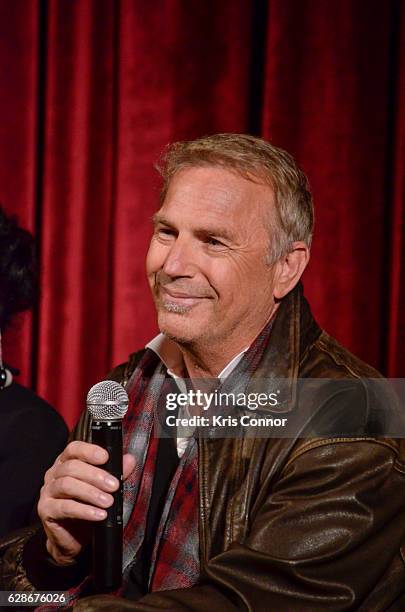 Kevin Costner speaks during an official academy screening of HIDDEN FIGURES hosted by the The Academy of Motion Picture Arts and Sciences at MOMA -...