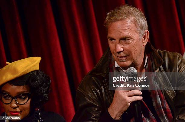 Kevin Costner speaks during an official academy screening of HIDDEN FIGURES hosted by the The Academy of Motion Picture Arts and Sciences at MOMA -...