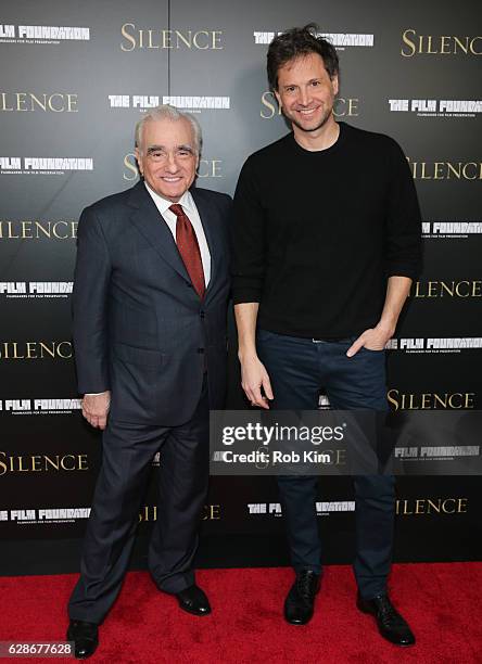 Director Martin Scorsese and Bennett Miller attend the New York Screening of "Silence" at Regal E-Walk Theater on December 8, 2016 in New York City.