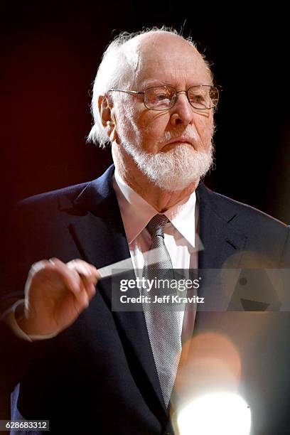 Composer John Williams performs onstage during Ambassadors for Humanity Gala Benefiting USC Shoah Foundation at The Ray Dolby Ballroom at Hollywood &...