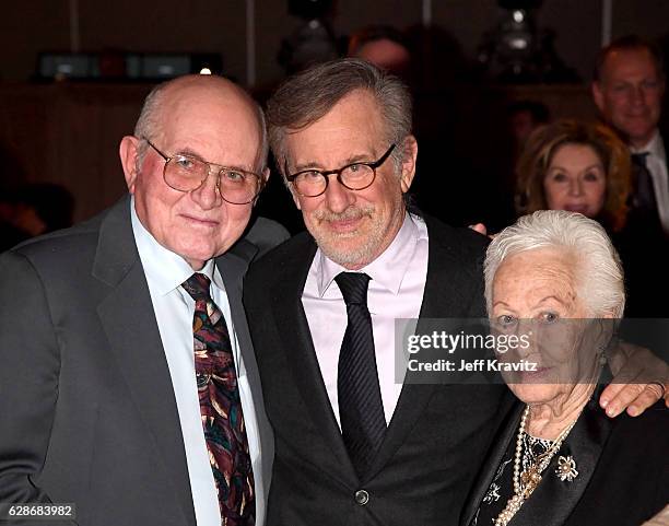 Holocaust survivor Pinchas Gutter, founder, USC Shoah Foundation Steven Spielberg and Dorothy Gutter attend Ambassadors for Humanity Gala Benefiting...