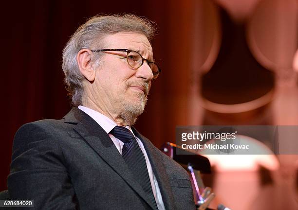 Founder, USC Shoah Foundation Steven Spielberg speaks onstage during Ambassadors for Humanity Gala Benefiting USC Shoah Foundation at The Ray Dolby...