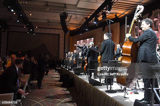 Composer John Williams performs onstage during Ambassadors for Humanity Gala Benefiting USC Shoah Foundation at The Ray Dolby Ballroom at Hollywood &...