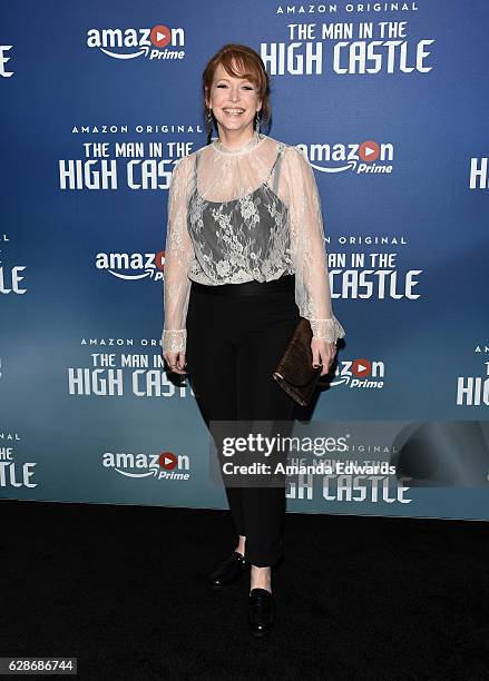 Actress Chelah Horsdal arrives at the premiere of Amazon's "Man In The High Castle" Season 2 at the Pacific Design Center on December 8, 2016 in West...