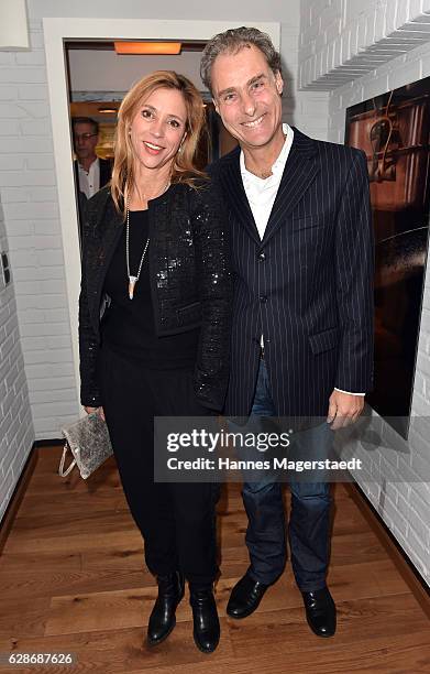 Carin C. Tietze and Florian Richter during the CONNECTIONS PR X-MAS Cocktail at Kaefer Atelier on December 8, 2016 in Munich, Germany.