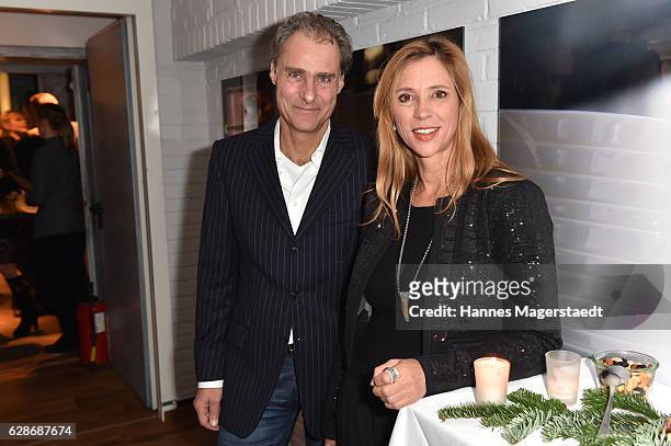Carin C. Tietze and Florian Richter during the CONNECTIONS PR X-MAS Cocktail at Kaefer Atelier on December 8, 2016 in Munich, Germany.