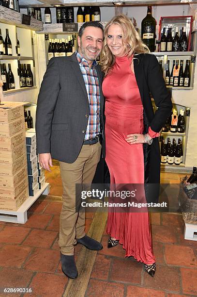 Pedro da Silva and Nicole Belstler-Boettcher during the CONNECTIONS PR X-MAS Cocktail at Kaefer Atelier on December 8, 2016 in Munich, Germany.