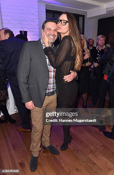 Pedro da Silva and Nicole Hayduga during the CONNECTIONS PR X-MAS Cocktail at Kaefer Atelier on December 8, 2016 in Munich, Germany.