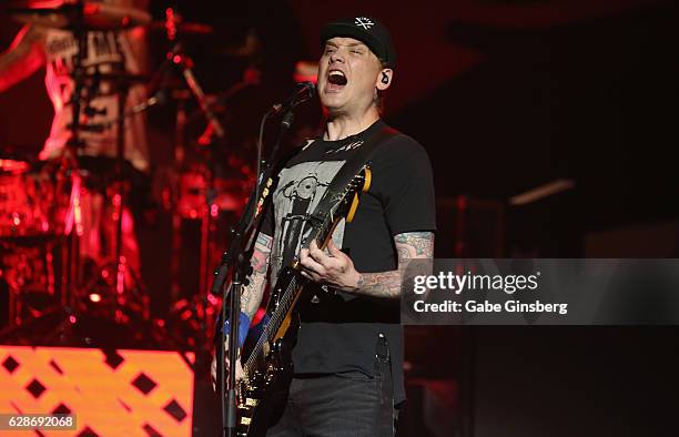 Singer/guitarist Matt Skiba of Blink-182 performs during X107.5's Holiday Havoc 2016 show at The Pearl concert theater at Palms Casino Resort on...