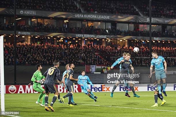 Goalkeeper Volkan Demirel of Fenerbahce SK, Robin van Persie of Fenerbahce SK, Dirk Kuyt of Feyenoord, Mehmet Topal of Fenerbahce SK, Eric Botteghin...