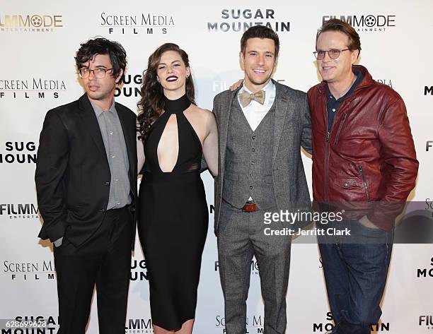 Shane Coffey, Haley Webb, Drew Roy and Carey Elwes attend the Premiere Of Screen Media Films' "Sugar Mountain" at the Vista Theatre on December 8,...